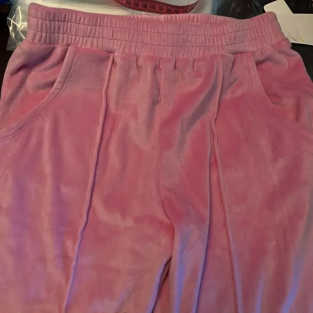 Zella Pink Velour Sweat Lounge Pants for Girls size L